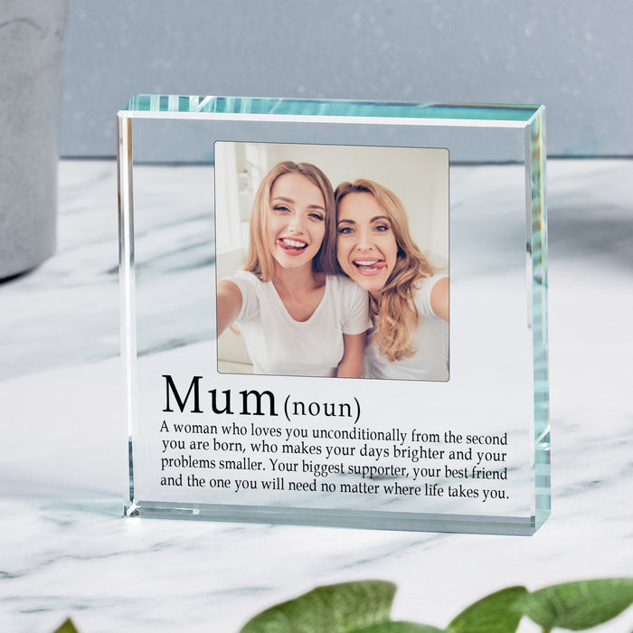 Definition of a Mum Photo Glass Token Keepsake Gift
