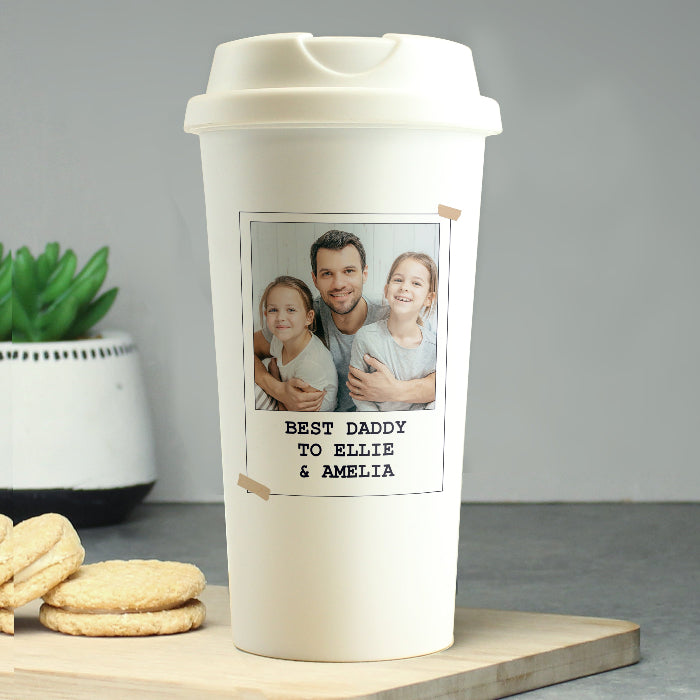 Photo Upload & Text Travel Mug