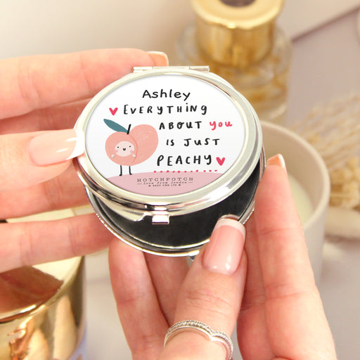 Personalised Everything About You Is Just Peachy Compact Mirror