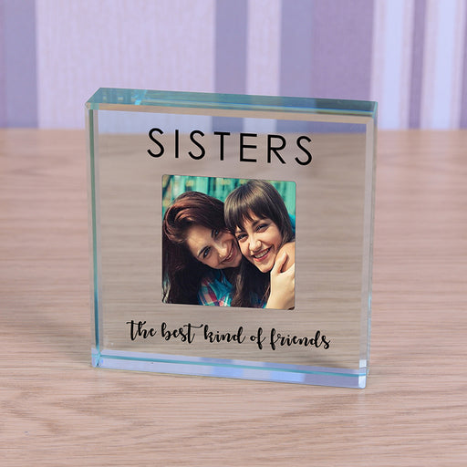 Sisters Photo Glass Token Keepsake Gift