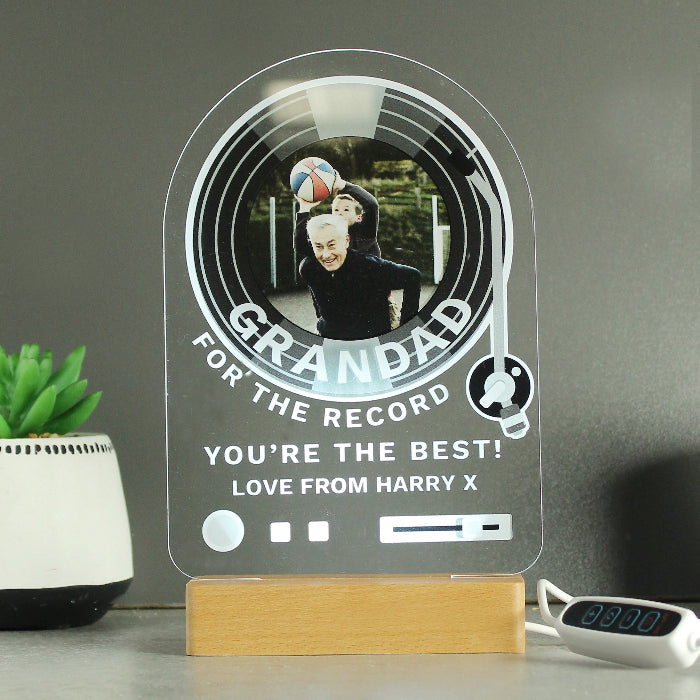 Personalised For The Record You’re The Best Photo Upload LED Light