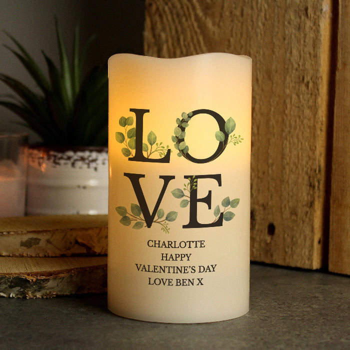 Personalised LOVE Wedding Day LED Candle