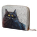Kim Haskins Cat Zip Around Small Wallet Purse - Black Cat