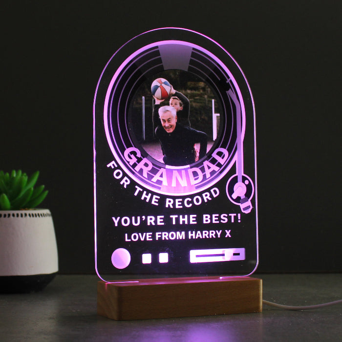 Personalised For The Record You’re The Best Photo Upload LED Light