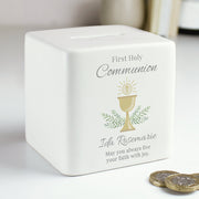 Personalised First Holy Communion Ceramic Square Money Box