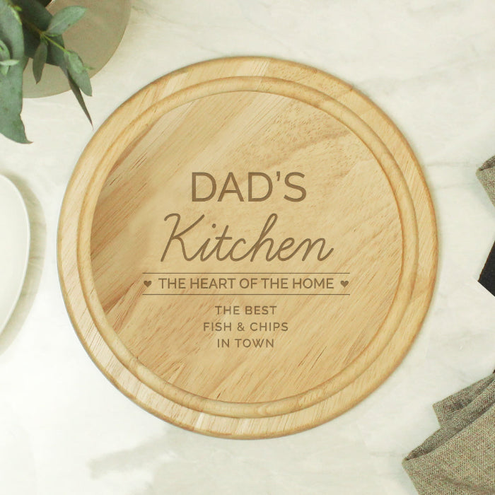 Engraved Kitchen Heart of the Home Wooden Chopping Board