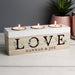 Personalised Botanical Love Triple Tea Light Box - Wedding Gift 