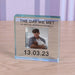 The Day We Met Daddy Gift Glass Photo Upload Keepsake Block