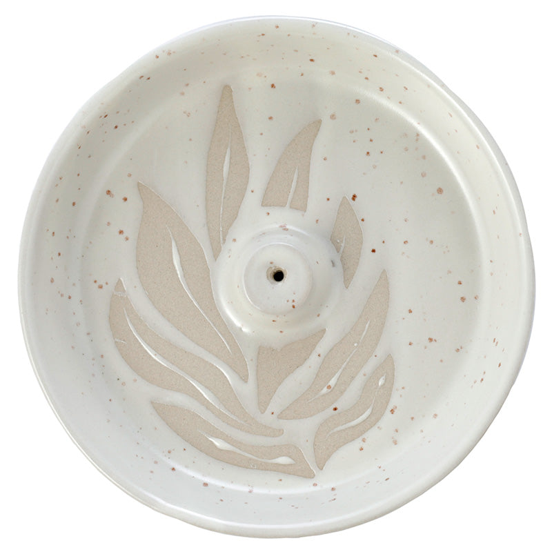 Florens Hesperantha Cream Stoneware Ashcatcher Incense Sticks Burner