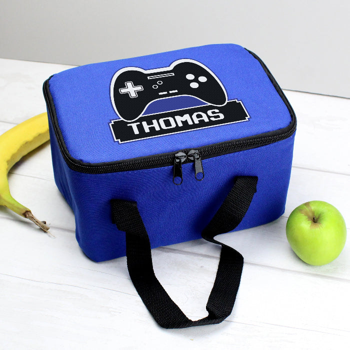 Personalised Gaming Blue Lunch Bag - Back To School
