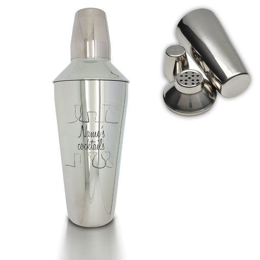 Personalised Engraved Cocktail Shaker with Cocktail Design