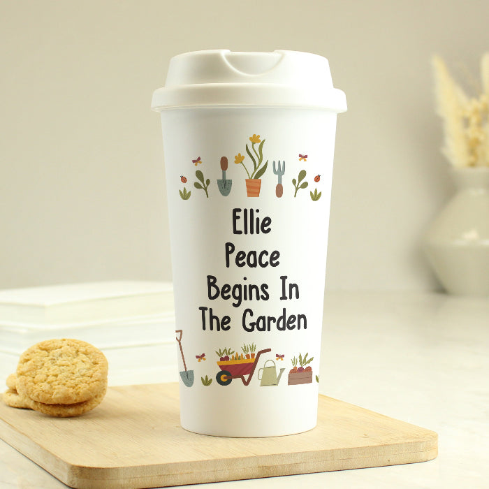 Personalised Gardening Design Travel Mug