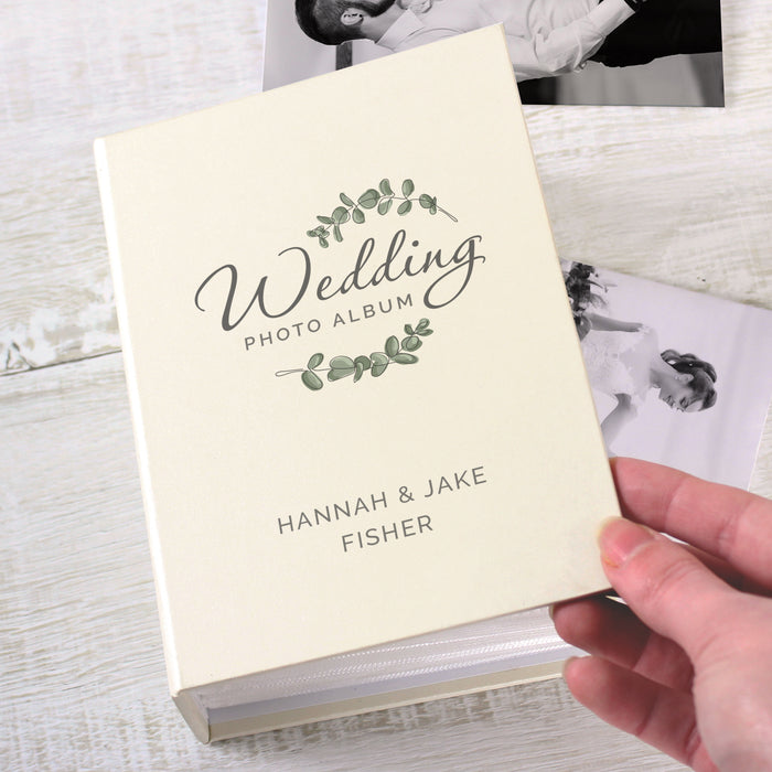 Personalised Botanical Wedding Photo Album with Sleeves 6x4