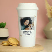 Photo Upload & Text Travel Mug