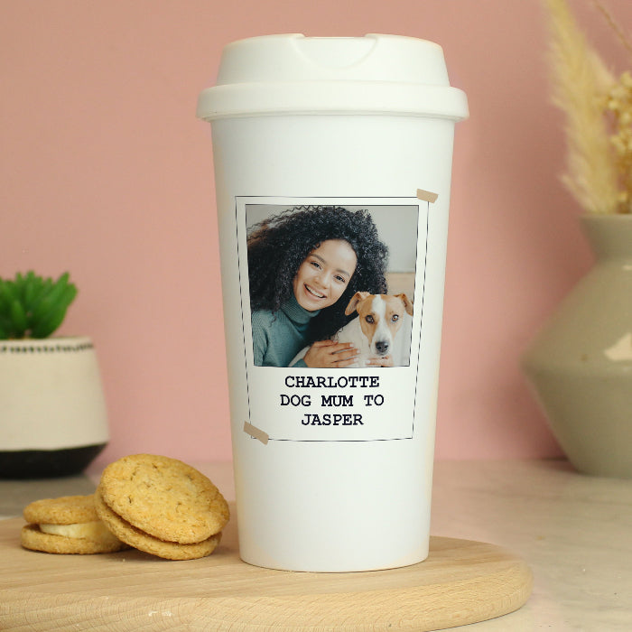 Photo Upload & Text Travel Mug