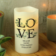Personalised LOVE Wedding Day LED Candle