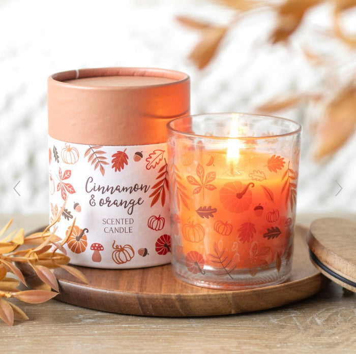 Autumn Decor Autumn Leaves Cinnamon & Orange Candle