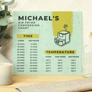 Personalised Air Fryer Chart Glass Chopping Board