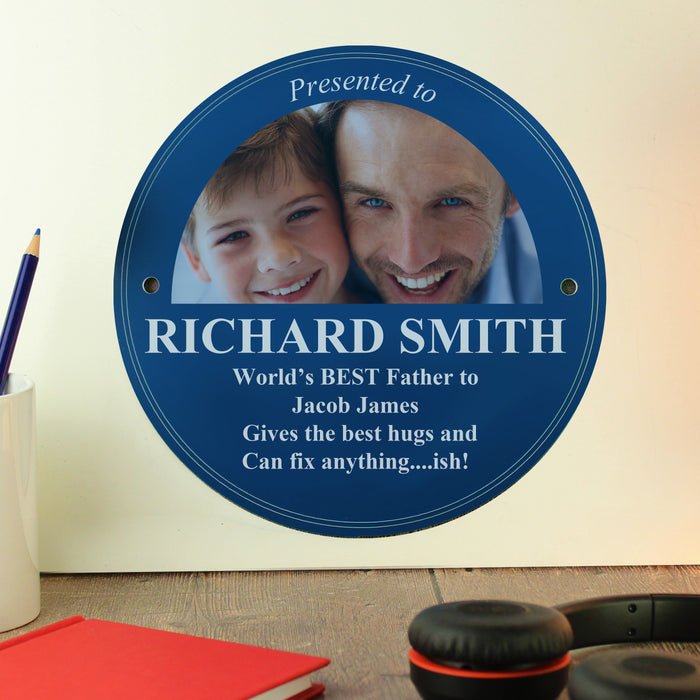 Personalised Photo Upload Heritage Plaque - Gift For Dad Grandad