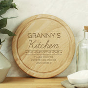 Engraved Kitchen Heart of the Home Wooden Chopping Board