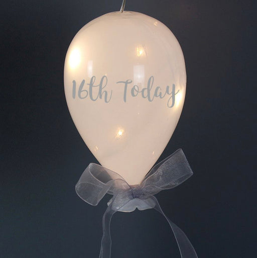 16th Birthday LED Hanging Glass Balloon