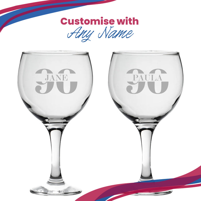 Engraved Gin Balloon Cocktail Glass with Name in 90 Design Image 5