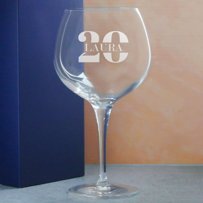 Engraved Primeur Gin Balloon Cocktail Glass with Name in 20 Design Image 4