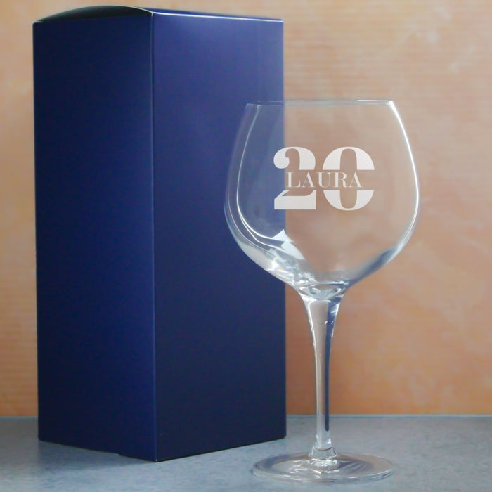 Engraved Primeur Gin Balloon Cocktail Glass with Name in 20 Design Image 3