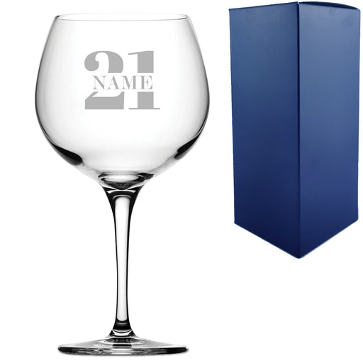 Engraved Primeur Gin Balloon Cocktail Glass with Name in 21 Design Image 1