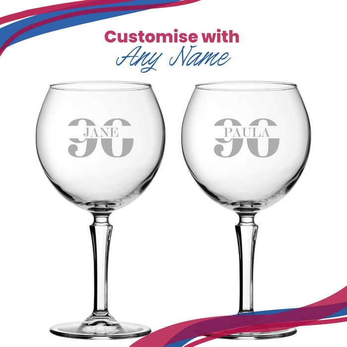 Engraved Hudson Gin Balloon Cocktail Glass with Name in 90 Design Image 5