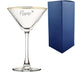 Engraved Gold Rim Martini Cocktail Glass with Name with Heart Design, Personalise with Any Name Image 1