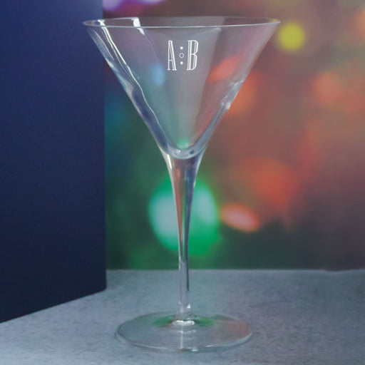 Engraved Allegro Martini Cocktail Glass with Initials Design, Personalise with Any Name Image 4