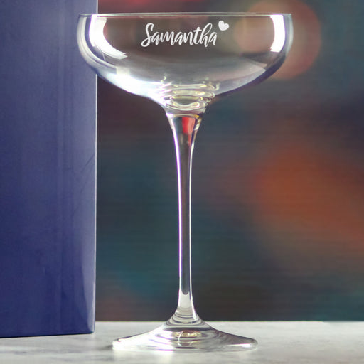 Engraved Infinity Cocktail Saucer with Name with Heart Design, Personalise with Any Name Image 4