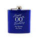 Engraved 6oz Blue Steel Hip Flask Happy Custom Number Birthday Image 4