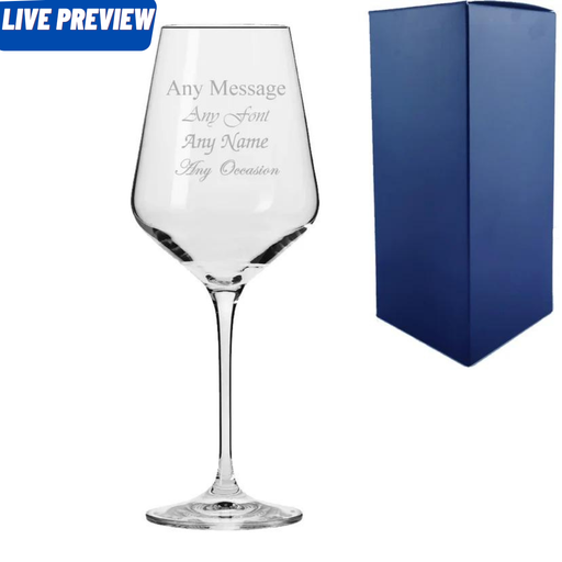 Engraved 390ml Infinity Red Wine Glass With Gift Box