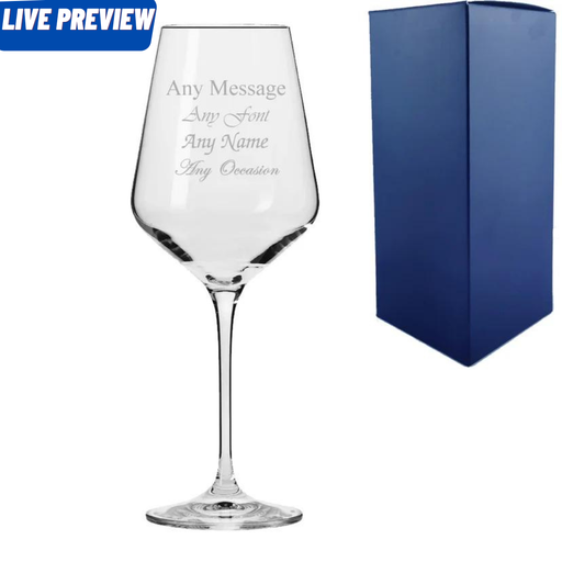 Engraved 390ml Infinity Crystal Red Wine Glass With Gift Box