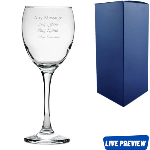 Engraved 12oz Wine Glass with Gift Box