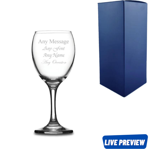 Personalised Engraved 9oz Imperial Wine Glass