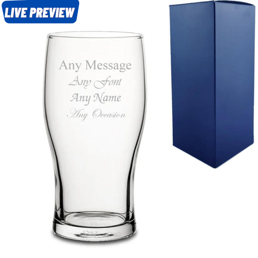 Engraved Tulip Pint Glass