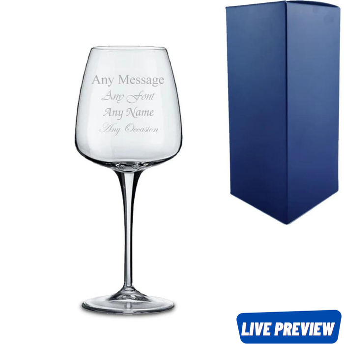 Engraved 350ml Aurum White Wine Glass With Gift Box