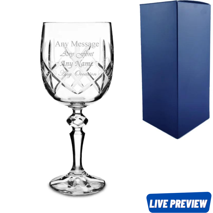 Engraved 220ml Flamenco Crystalite Panel Goblet With Gift Box
