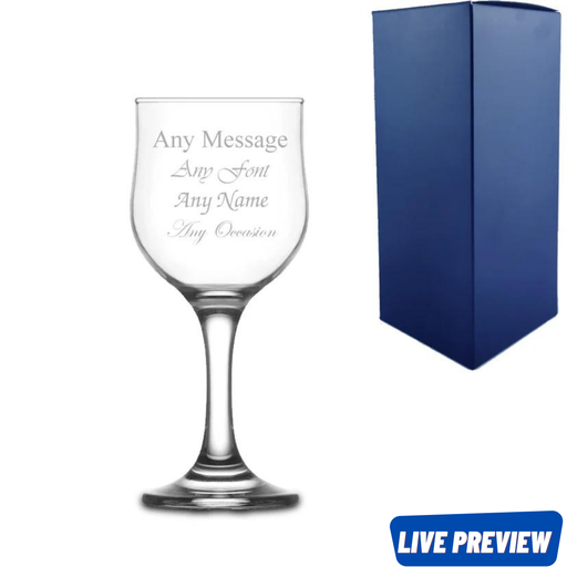 Engraved 240ml Nevakar Wine Glass With Gift Box