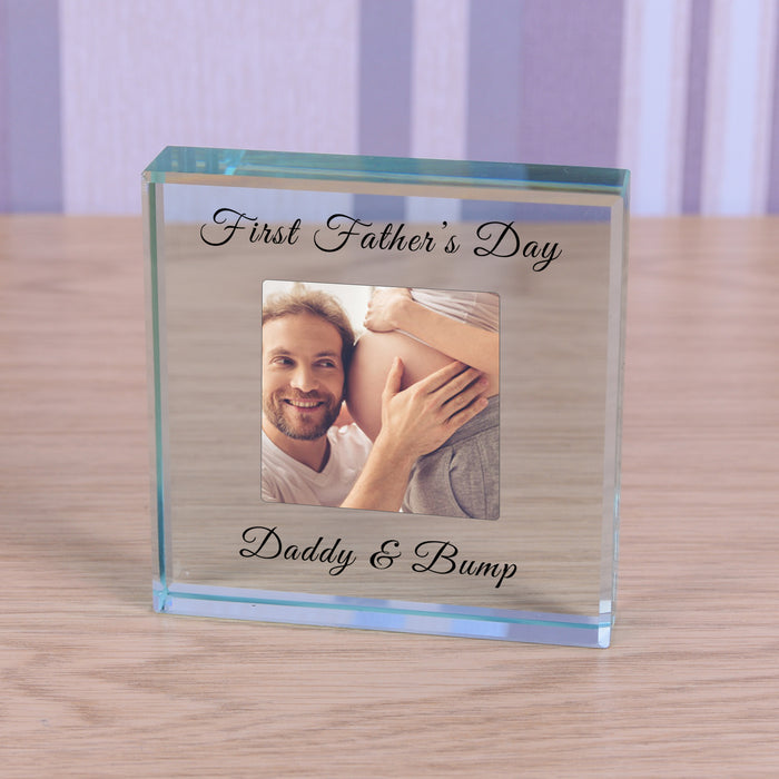 Personalised First Father’s Day Photo Glass Token - Daddy &