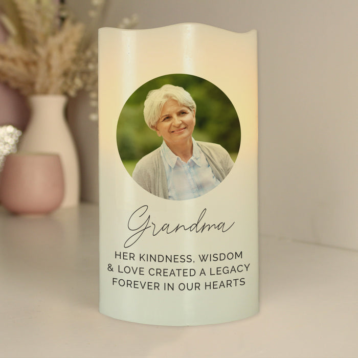Personalised Photo Upload LED Memorial Candle