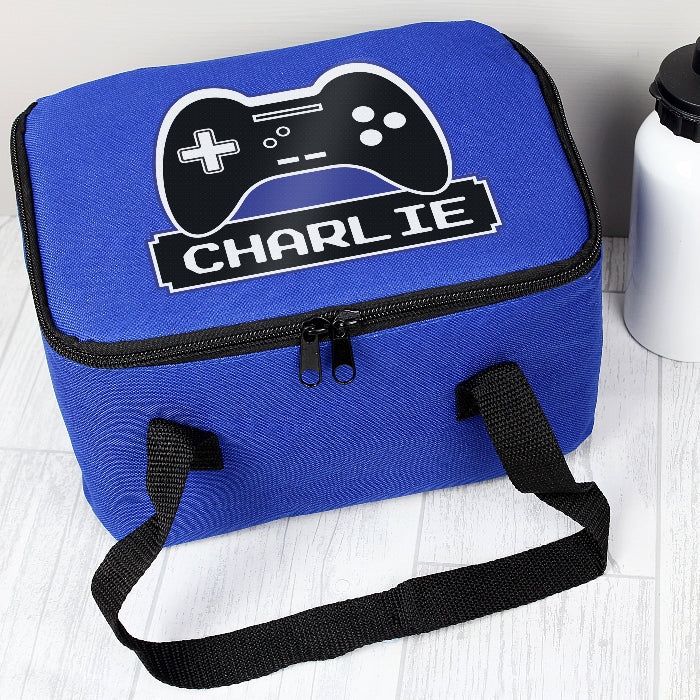 Personalised Gaming Blue Lunch Bag - Back To School