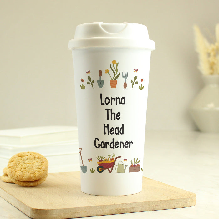Personalised Gardening Design Travel Mug