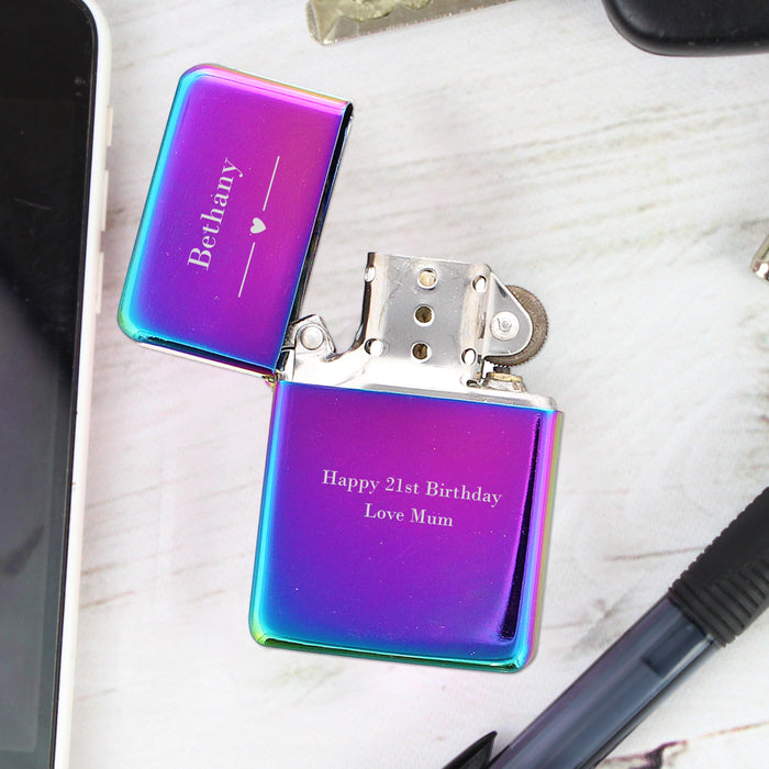 Personalised Heart Rainbow Lighter