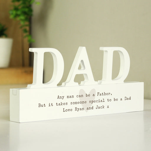 Personalised Free Text Heart Wooden Dad Ornament