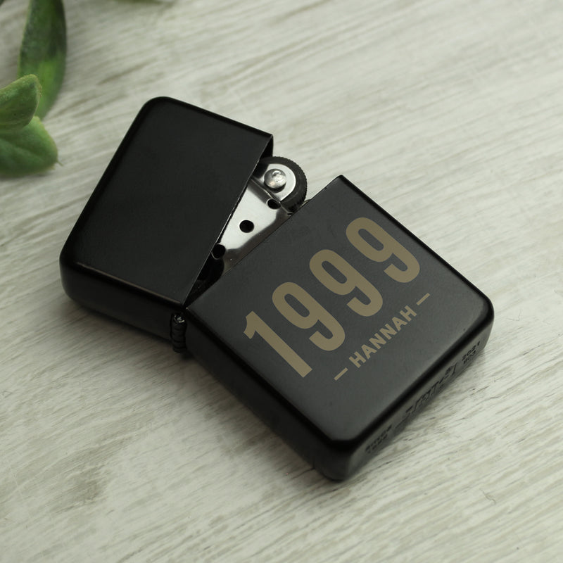 Personalised Birthday Black Lighter