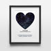 Personalised Midnight Heart Star Map A4 Framed Print Wall Art